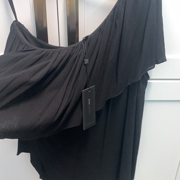 NWT bcbg black one shoulder kamila top L - Picture 4 of 7